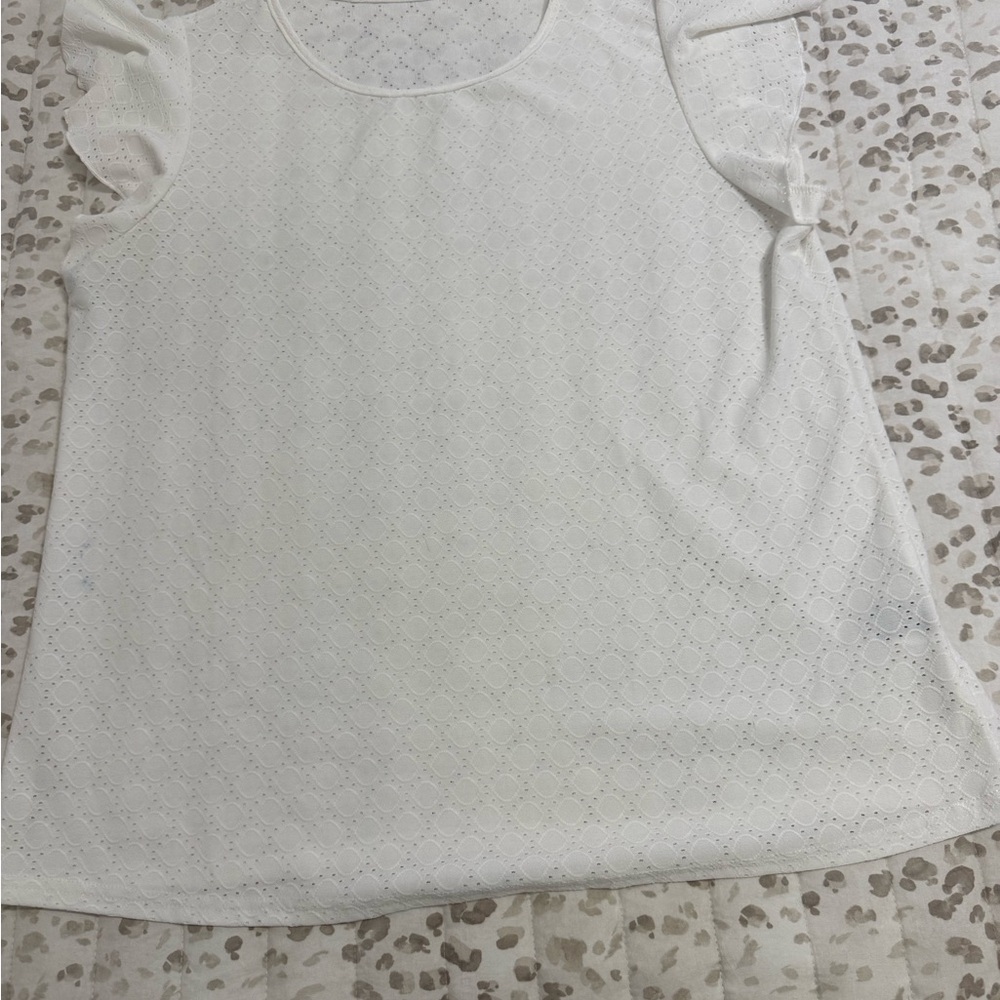 SHEIN White Eyelet Blouse